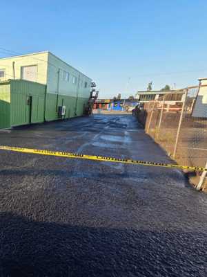 parking lot line striping at AA Appliance Store in Port Angeles, WA, (2)