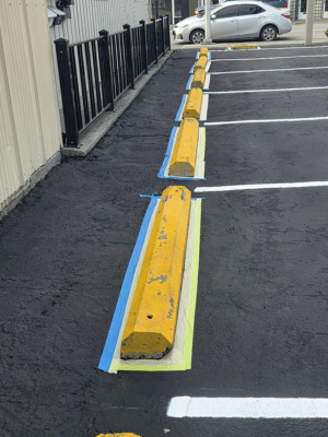 parking lot line striping at AA Appliance Store in Port Angeles, WA, (2)